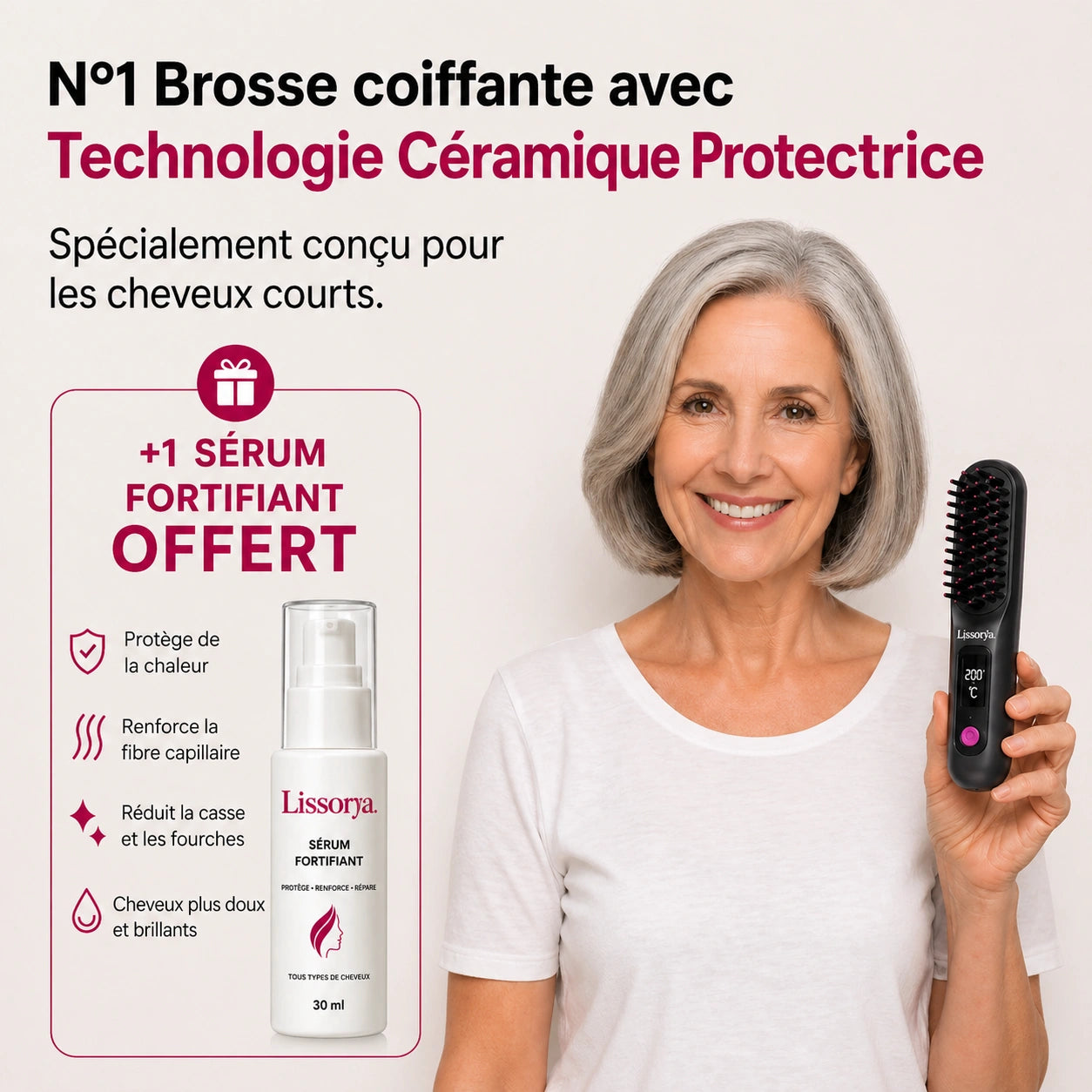 Lissorya™ | Brosse pour Cheveux Courts